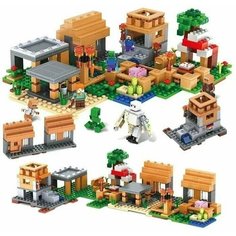 Конструктор майнкрафт (Minecraft) мини деревня. 496 деталей в пакете. Нет бренда