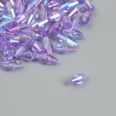 Арт Узор Бусины для творчества пластик "Ромб-кристалл голография сирень" набор 20 гр 0,6х0,6х1,2 см