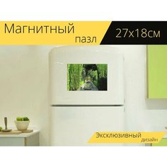 Магнитный пазл "Альгамбра, фонтан, вода" на холодильник 27 x 18 см. Lots Prints