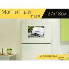 Магнитный пазл "Пишущая машинка, слово, бумага" на холодильник 27 x 18 см. Lots Prints