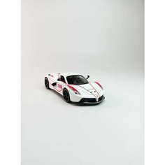 Коллекционная машинка игрушка металлическая Ferrari Laferrari для мальчиков масштабная модель 1:24 бело-красный Alexplay