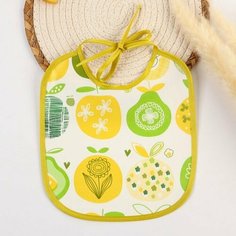 Нагрудник из нетканого полотна с ПВХ покрытием «Яблоки», цвет зеленый, р-р. 20х22см (комплект из 13 шт) Lori