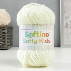 Пряжа 100% акрил "Softy Kids" 90м ±5м 50 гр цвет 01 сливочный крем Softino