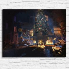 Картина по номерам на холсте новый год рождество (дед мороз, санта, фэнтези, елка) - 13113 40х30 Бруталити