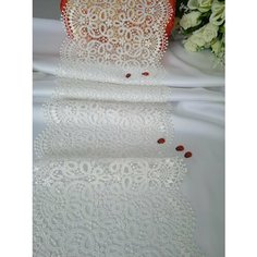 Кружево гипюр, ширина 190 мм длина 1,15 м цвет кремовый для шитья рукоделия и творчества, Италия Нет бренда