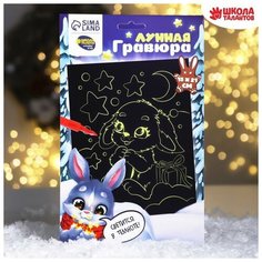 Лунная гравюра «Зайка и звёзды» 14.8х21 см Школа талантов