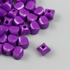 Арт Узор Бусины для творчества пластик "Кубик со сплющенными краями" фиолетовый набор 30 гр d=0,8 см 975305