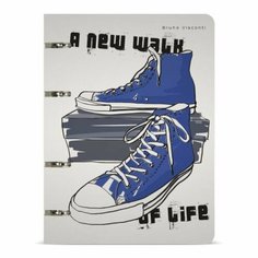 BrunoVisconti Тетрадь на кольцах, 80 листов в точку "Кеды синие", обложка пластик, сменный блок 70 г/м2