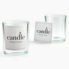 Стакан для свечи с наклейкой "Candle hand made", 5 х 6 х 5 см, 2 штуки Noname