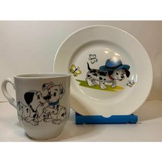 Детский набор посуды Озорные щенки 2 предмета Добрушский фарфоровый завод