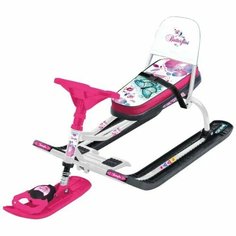 Снегокат ТС4-1/Б2 Nika kids sportcar, со складной спинкой, автоматическая намотка троса, розовый