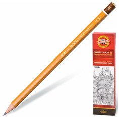Карандаш чернографитный KOH-I-NOOR 1500, 1 шт, 4H, корпус желтый, заточенный, 150004H01170 Комплект : 3 шт .