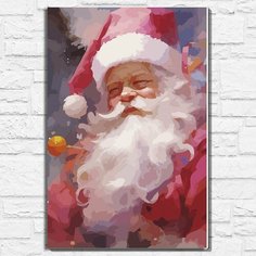 Картина по номерам на холсте новый год рождеством (зима, дед мороз, санта клаус) - 12862 40х60 Бруталити