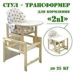 Стульчик для кормления детский трансформер со столом (Зайки) Российский производитель