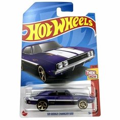 HKJ46 Машинка игрушка Hot Wheels металлическая коллекционная 69 Dodge Charger 500 фиолетовый