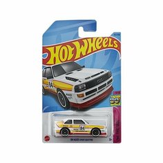 HKJ66 Машинка игрушка Hot Wheels металлическая коллекционная 84 Audi Sport Quattro белый; желтый