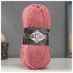 Пряжа "Superlana midi" 25% шерсть, 75% акрил 170м/100гр (204 тёмн. пудра) Alize
