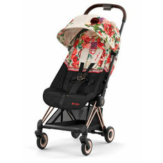 Прогулочная коляска Cybex Coya FE Spring Blossom Light на шасси Rosegold