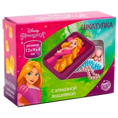 Алмазная мозаика на шкатулке Disney Принцессы: Рапунцель, вышивка стразами, размер 9х12 см Сима ленд