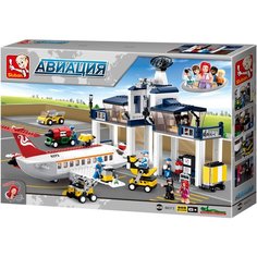 Конструктор Sluban серия Авиация, модель M38-B0373, Авиационно-техническая база 826 деталей