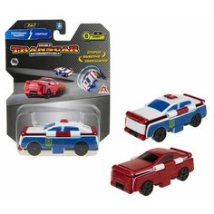 Машинка 1 TOY Transcar Double 2 в 1: Патрульная машина/Спорткар Т18287, 8 см, разноцветный