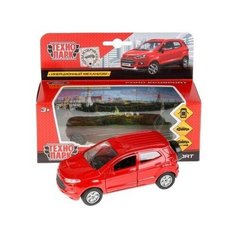 Машина металлическая, инерционная Ford Ecosport красный, 12 см, открывающиеся двери Технопарк