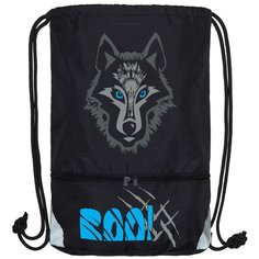 Мешок для обуви двухсекционный черный "взгляд зверя. волк" 37 х 48 см Sky Name