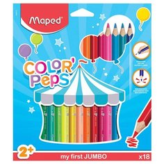 Карандаши цветные Maped Карандаши цветные 18 цветов Jumbo MAPED "Color Peps"
