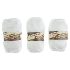 Пряжа Хозяюшка-рукодельница Носочная добавка, 100 % полипропилен, 50 г, 200 м, 1 шт., белоснежный