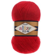 ALIZE Пряжа "Angora real 40" 60% акрил, 40% шерсть 480м/100гр (56 красный)
