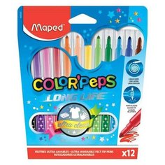 Maped Фломастеры "ColorPeps Long Life" (845020), черный, 12 шт.