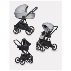 Универсальная коляска Riko Nano Pro (3 в 1), 01 grey fox, цвет шасси: черный