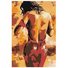 Картина по номерам, "Живопись по номерам", 100 x 150, EM08, обнажённая спина, женщина, платье, эротика
