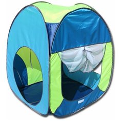Детская игровая палатка "Радужный домик", Belon familia, серия Стандарт, салатовый-синий