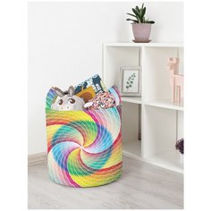 Корзина для игрушек JoyArty "Шар с радужной спиралью" 35x35 см