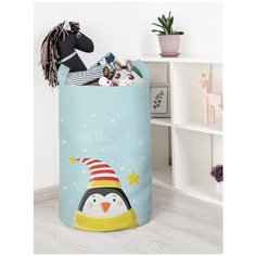 Корзина для игрушек JoyArty "Пингвин в новогоднюю ночь" 40x60 см