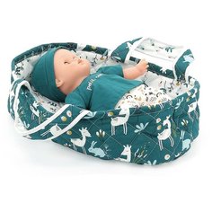 Petitcollin 28 cm / 11 doll moses basket (Кроватка для кукол Петитколлин с ланями до 28 см)