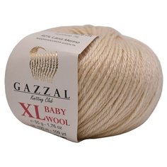 Пряжа Gazzal Baby Wool XL (40% Мериносовая шерсть, 20% Кашемир ПА, 40% Акрил) 50 г 100 м, 839 бежевый , 1 моток