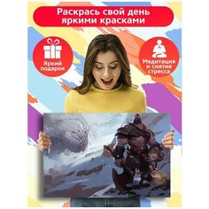 Картина по номерам игра God Of War Кратос и Атрей - 6558 Г 60x40