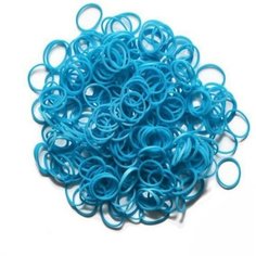 Резиночки для плетения силиконовые Rainbow Loom "Голубой металлик (Metallic Blue)"