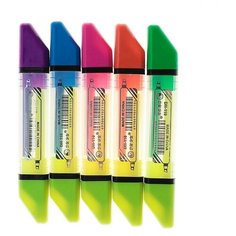 Маркер текстовыделитель, наконечник скошенный, 5 мм, двухцветный, микс Noname