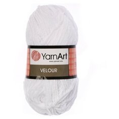 Пряжа "Velour" 100процентов микрополиэстер 170м/100г (840 белый) Нет бренда