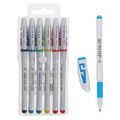 Набор гелевых ручек, 6 цветов, корпус с цветными вставками, в блистере Noname