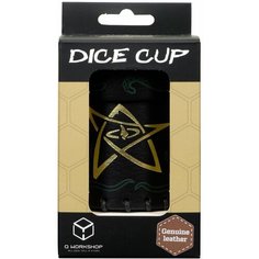 Кожаный стакан для перемешивания кубиков - Call of Cthulhu Black & green-golden Leather Dice Cup Q Workshop