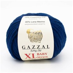Пряжа Gazzal Baby Wool XL -2 шт, темно-синий (802), 100м/50г, 40% мериносовая шерсть, 20% кашемир, 40% акрил