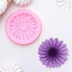 1158534 Молд силикон для свечей/мыла/смолы/гипса/кондитер. 6*6*1 см Герберы, цвет микс Арт Узор