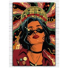 Картина по номерам на холсте Красочная девушка (Абстракция, поп арт) - 9049 В 60x40