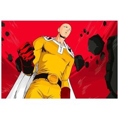 Картина по номерам на холсте аниме One punch man (Сайтама, Ванпанчмен) - 8122 Г 60x40