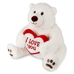 Мягкая игрушка «Медведь белый с сердцем», 23 см Maxitoys
