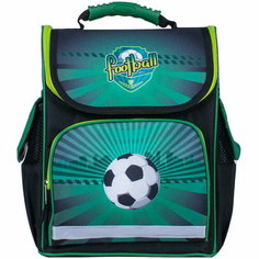 Ранец школьный ArtSpace Junior Football, Uni_17607, черный, зеленый